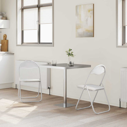 Folding Chair 2 pcs Faux Leather White 48 x 43.5 x 81 cm