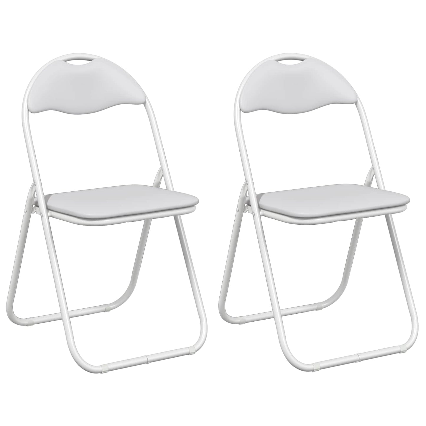 Folding Chair 2 pcs Faux Leather White 48 x 43.5 x 81 cm