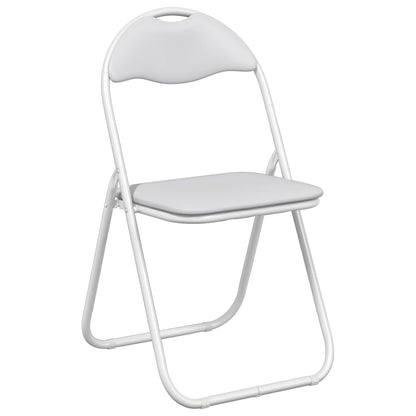 Folding Chair 2 pcs Faux Leather White 48 x 43.5 x 81 cm