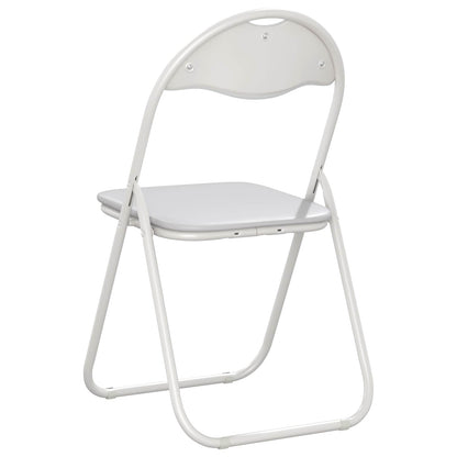 Folding Chair 2 pcs Faux Leather White 48 x 43.5 x 81 cm