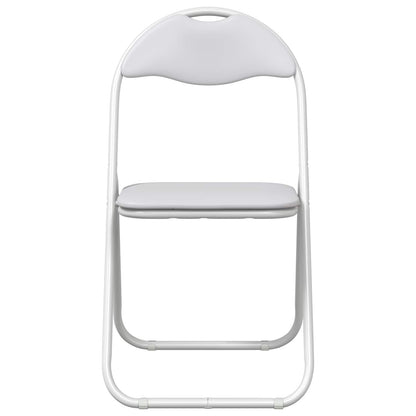 Folding Chair 2 pcs Faux Leather White 48 x 43.5 x 81 cm