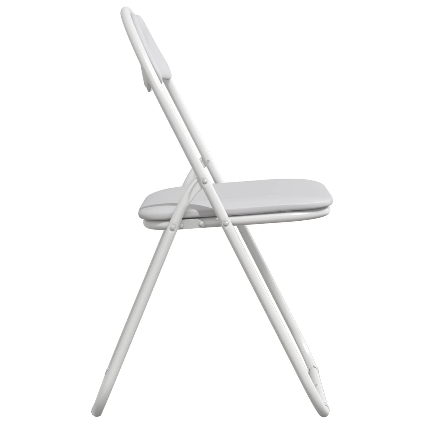 Folding Chair 2 pcs Faux Leather White 48 x 43.5 x 81 cm