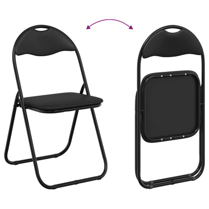 Folding Chair 2 pcs Black 48 x 43.5 x 81 cm Faux Leather