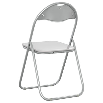 Folding Chair 8 pcs White and Grey 48 x 43.5 x 81 cm