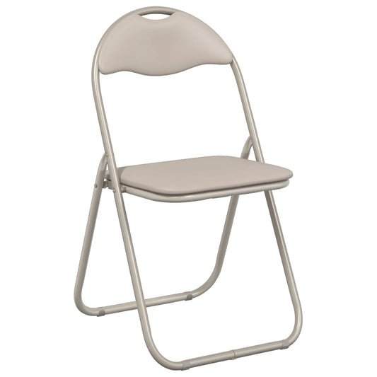 Folding Chair 8 pcs Faux Leather Sand 48 x 43.5 x 81 cm