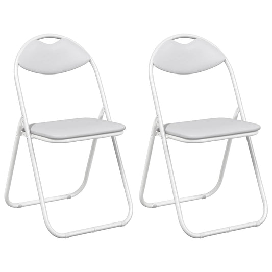 Folding Chair 2 pcs Faux Leather White 48 x 43.5 x 81 cm