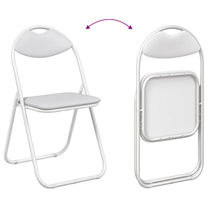 Folding Chair 2 pcs White 48 x 43.5 x 81 cm Faux Leather