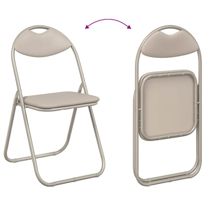 Folding Chair 2 pcs Sand 48 x 43.5 x 81 cm Faux Leather
