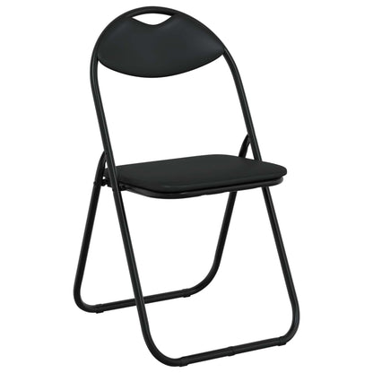 Folding Chair 2 pcs Black 48 x 43.5 x 81 cm Faux Leather