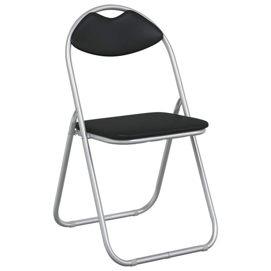 Folding Chair 8 pcs Faux Leather Black and Grey