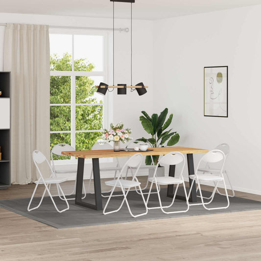 Folding Chair 8 pcs Faux Leather White 48 x 43.5 x 81 cm