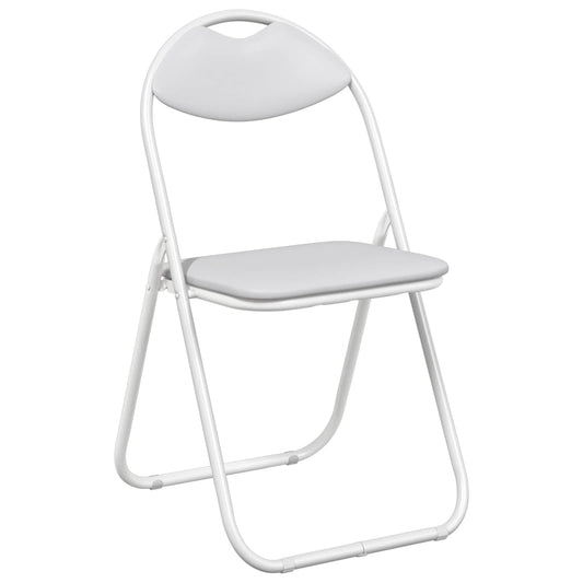 Folding Chair 8 pcs Faux Leather White 48 x 43.5 x 81 cm