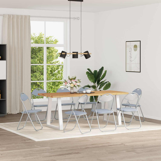 Folding Chair 8 pcs Faux Leather Grey 48 x 43.5 x 81 cm