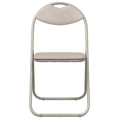 Folding Chair 8 pcs Sand 48 x 43.5 x 81 cm Faux Leather