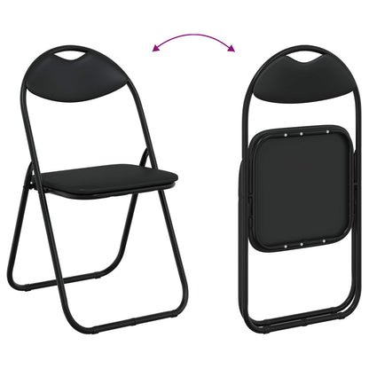 Folding Chair 8 pcs Black 48 x 43.5 x 81 cm Faux Leather