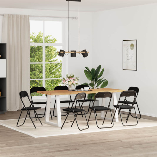 Folding Chair 8 pcs Velvet Black 48 x 44 x 78 cm