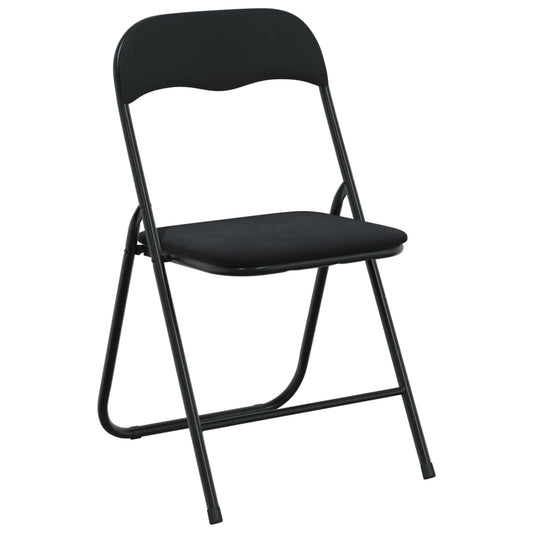 Folding Chair 8 pcs Velvet Black 48 x 44 x 78 cm