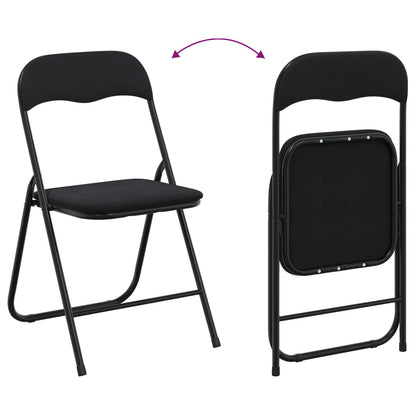 Folding Chair 8 pcs Black 48 x 44 x 78 cm Velvet