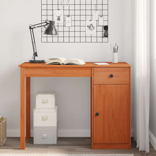 Desk Wax Brown 100 x 50 x 74 cm Solid Pine Wood