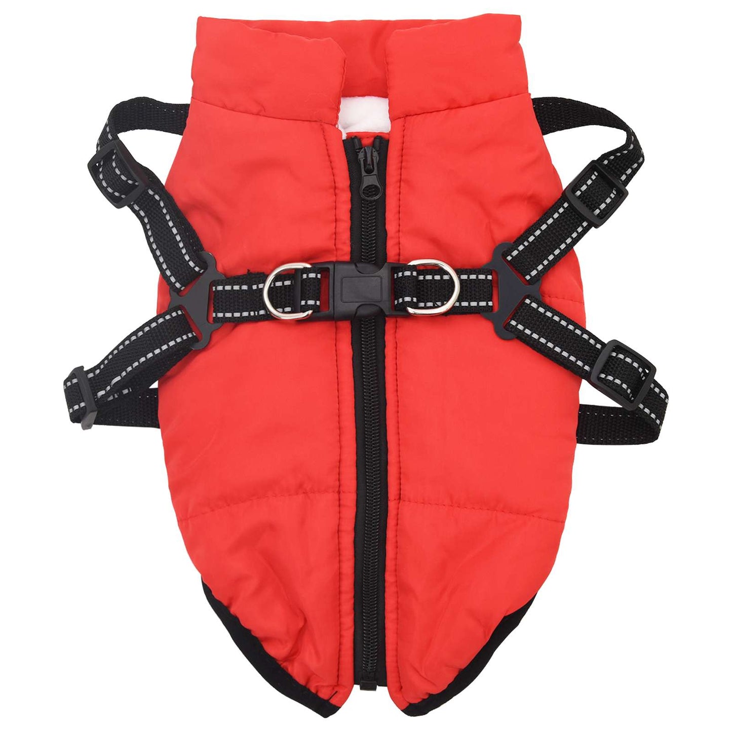 Dog Coat Red L24 Fleece and Polyester