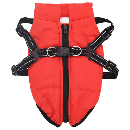 Dog Coat Red L24 Fleece and Polyester