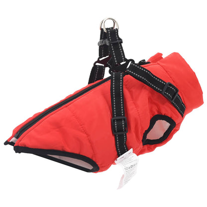 Dog Coat Red L28 Fleece and Polyester