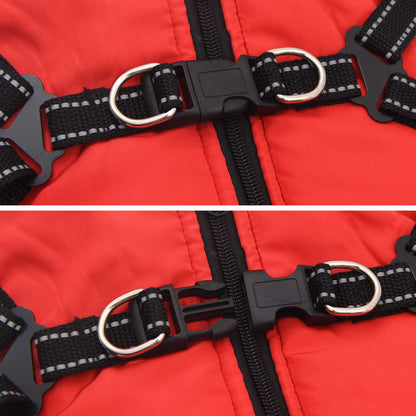 Dog Coat Red L32 Fleece and Polyester