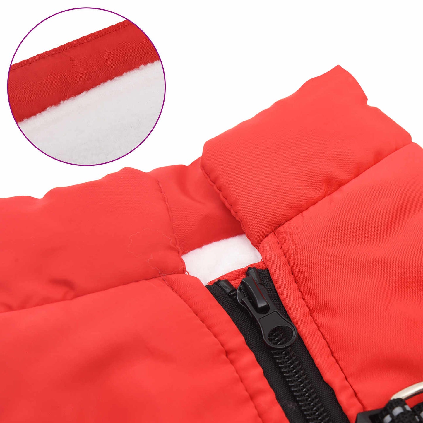 Dog Coat Red L32 Fleece and Polyester