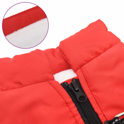 Dog Coat Red L32 Fleece and Polyester