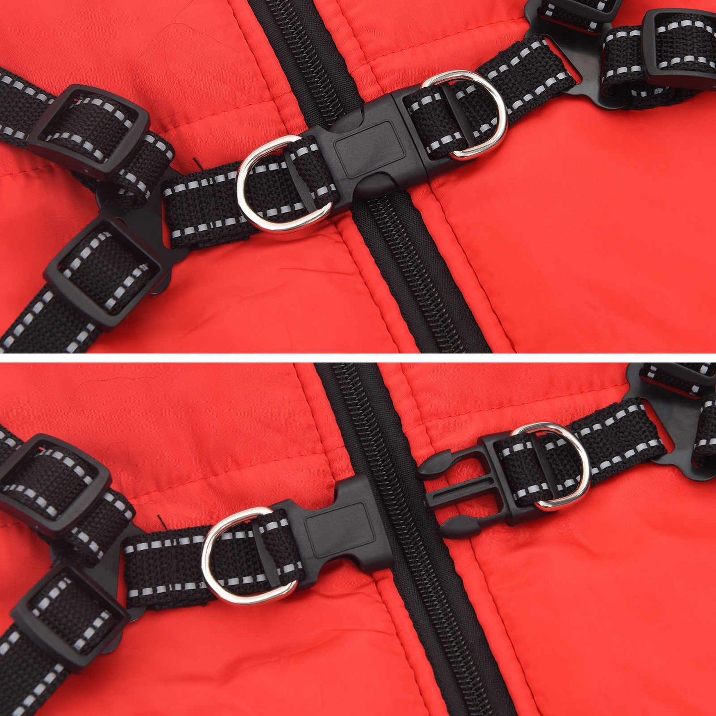 Dog Coat Red L44 Fleece and Polyester