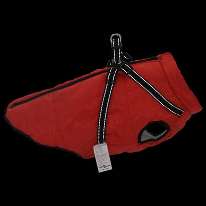 Dog Coat Red L52 Fleece and Polyester