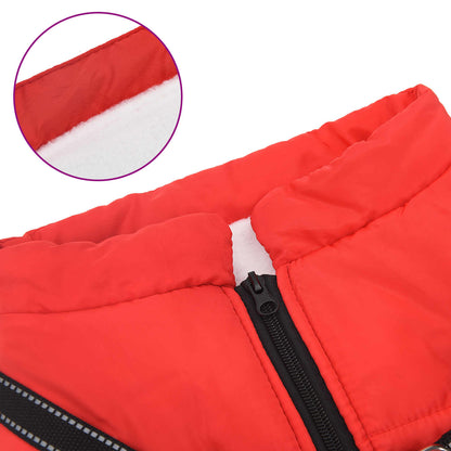 Dog Coat Red L68 Fleece and Polyester