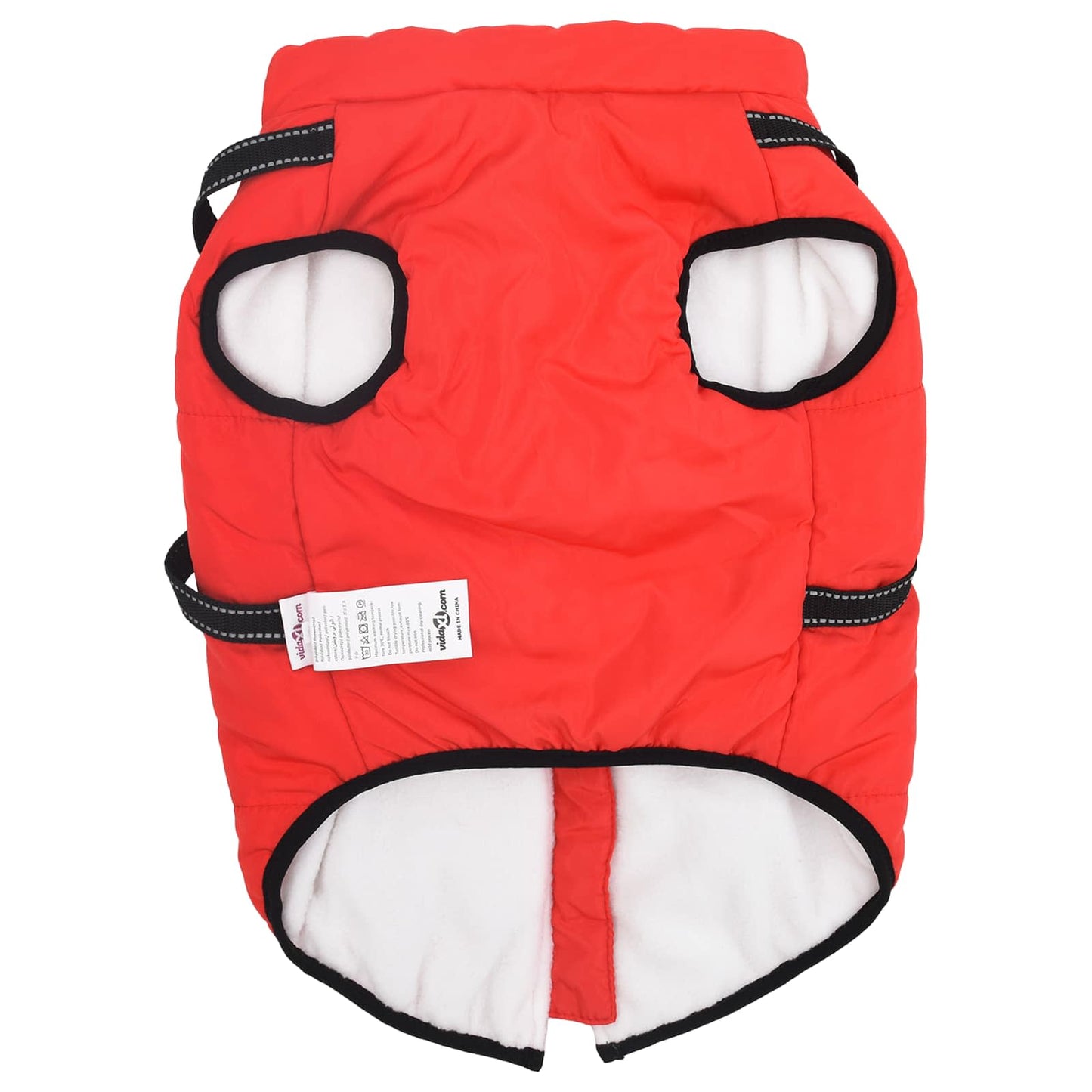 Dog Coat Red L68 Fleece and Polyester