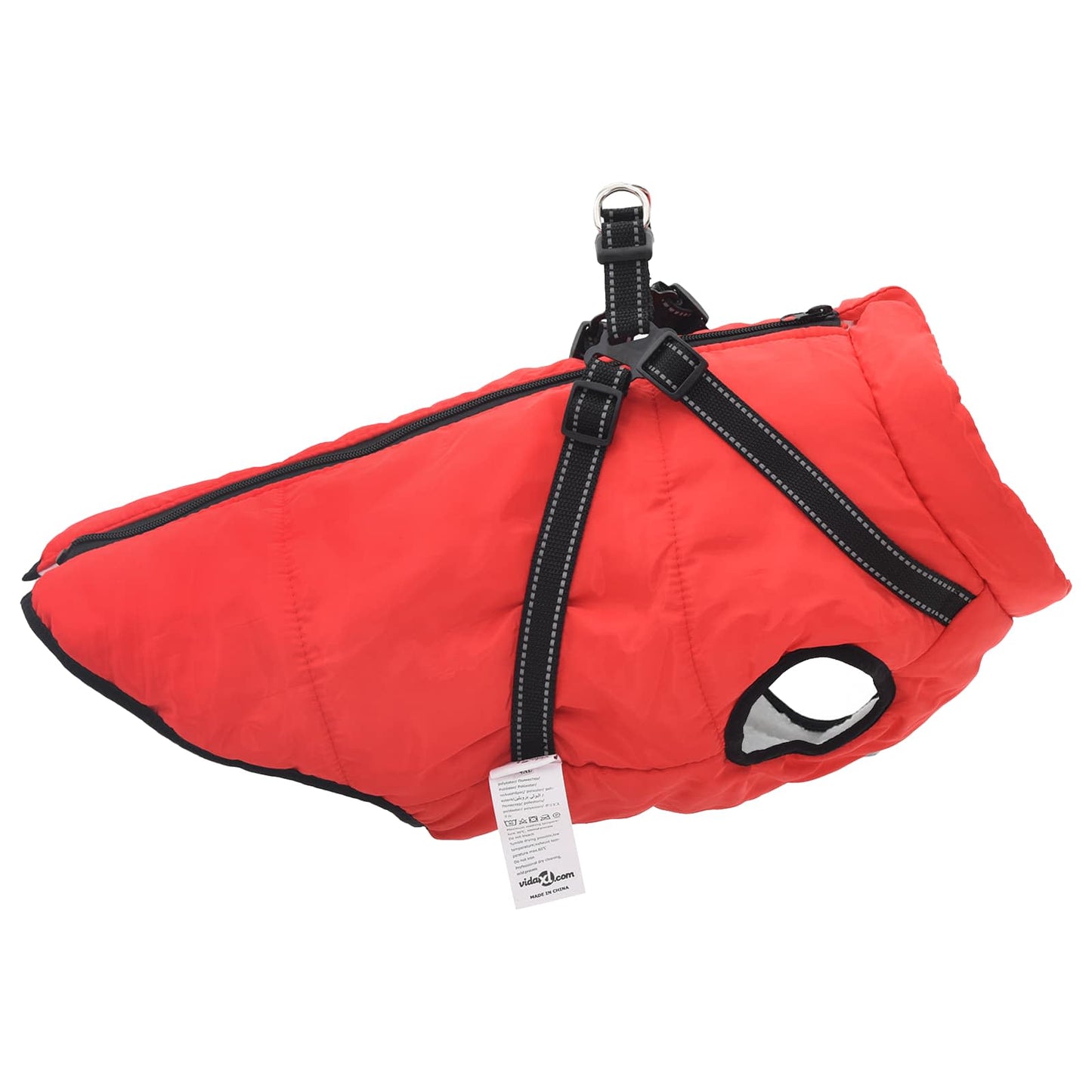 Dog Coat Red L68 Fleece and Polyester