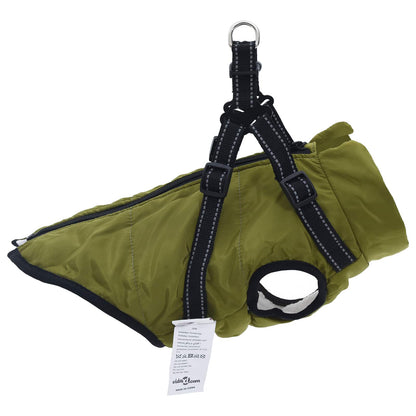 Dog Coat Army Green L24 Fleece and Polyester