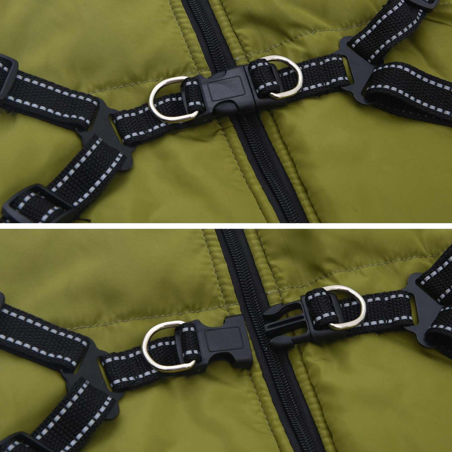 Dog Coat Army Green L44 Fleece and Polyester