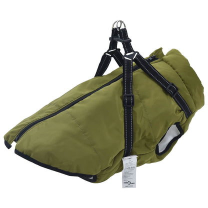 Dog Coat Army Green L44 Fleece and Polyester
