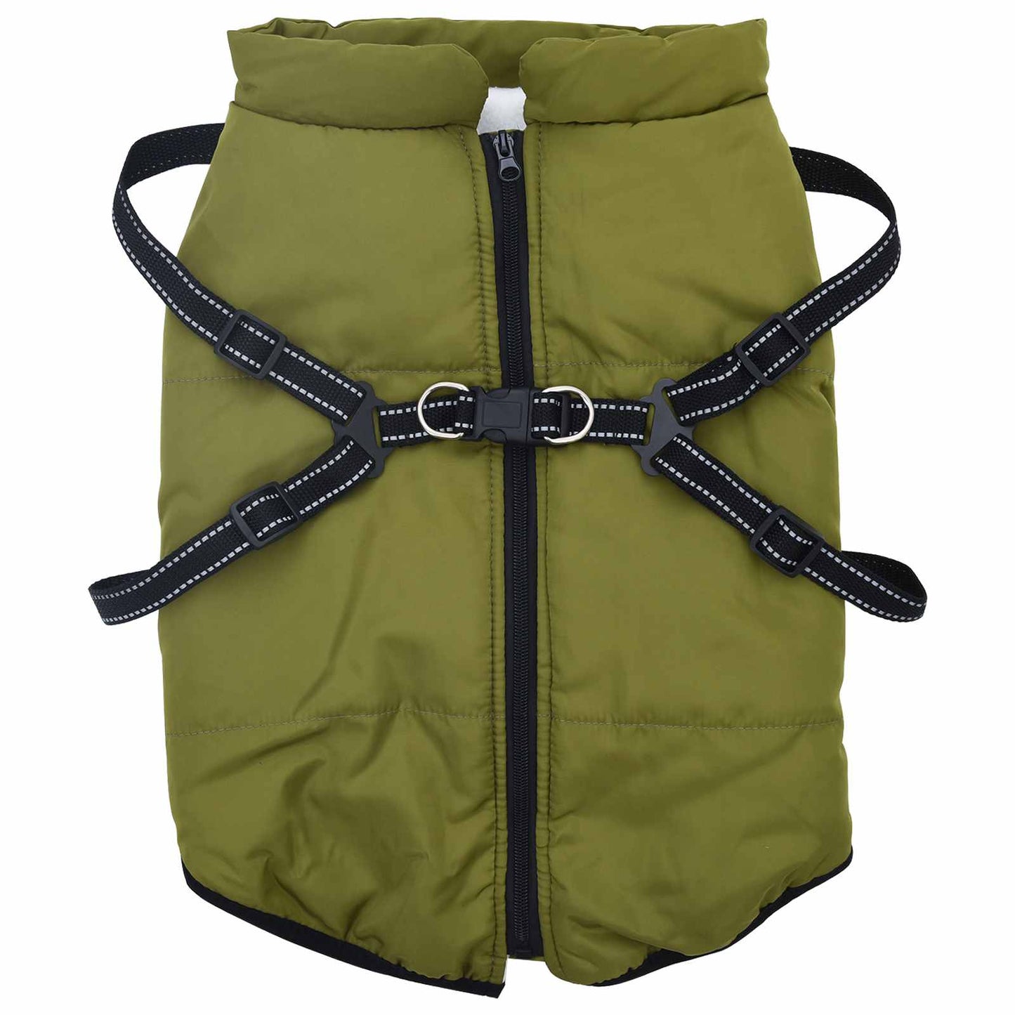 Dog Coat Army Green L48 Fleece and Polyester