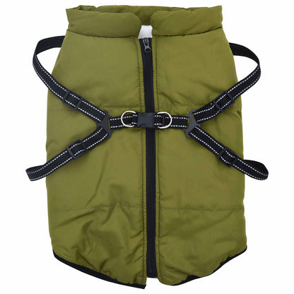 Dog Coat Army Green L68 Fleece and Polyester