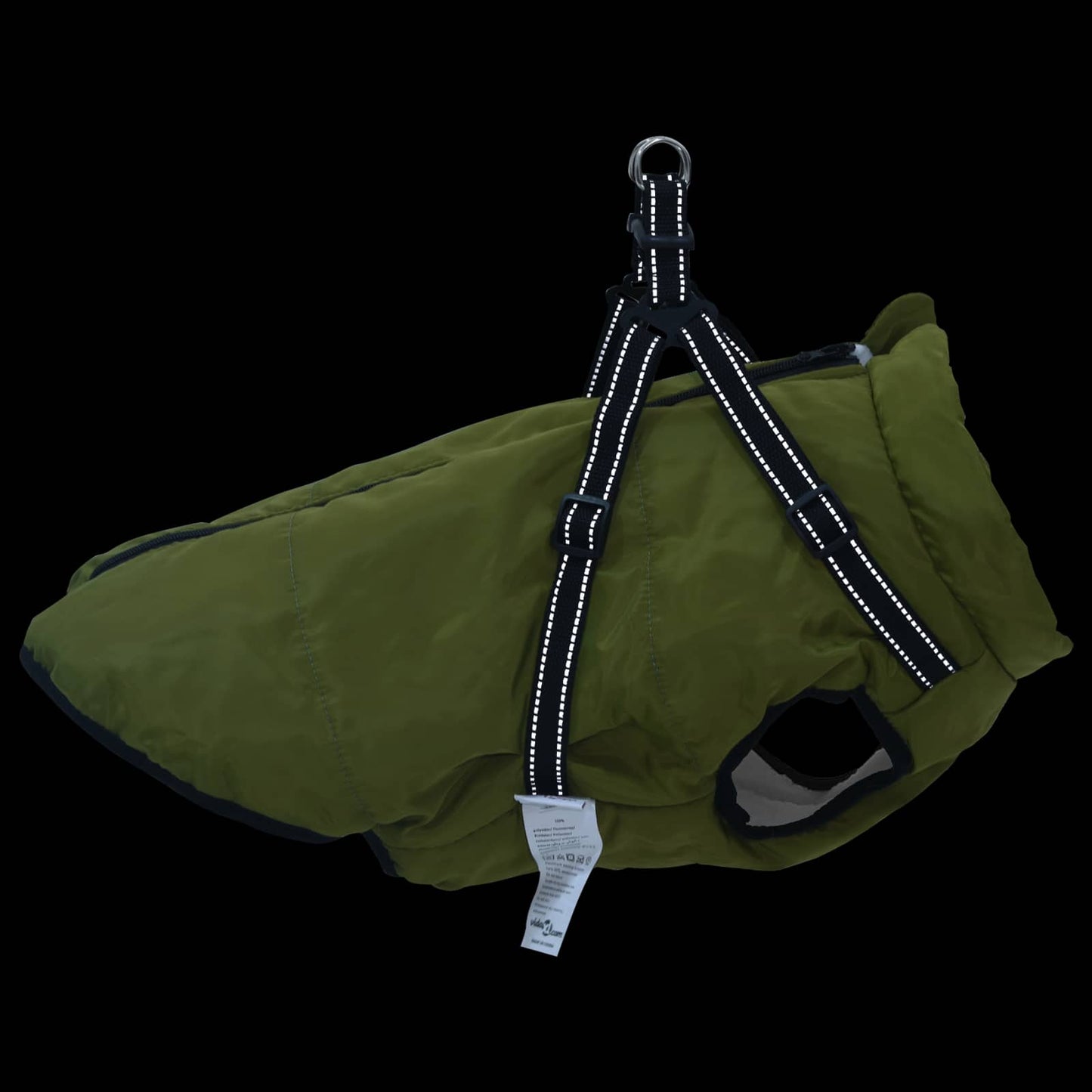 Dog Coat Army Green L68 Fleece and Polyester