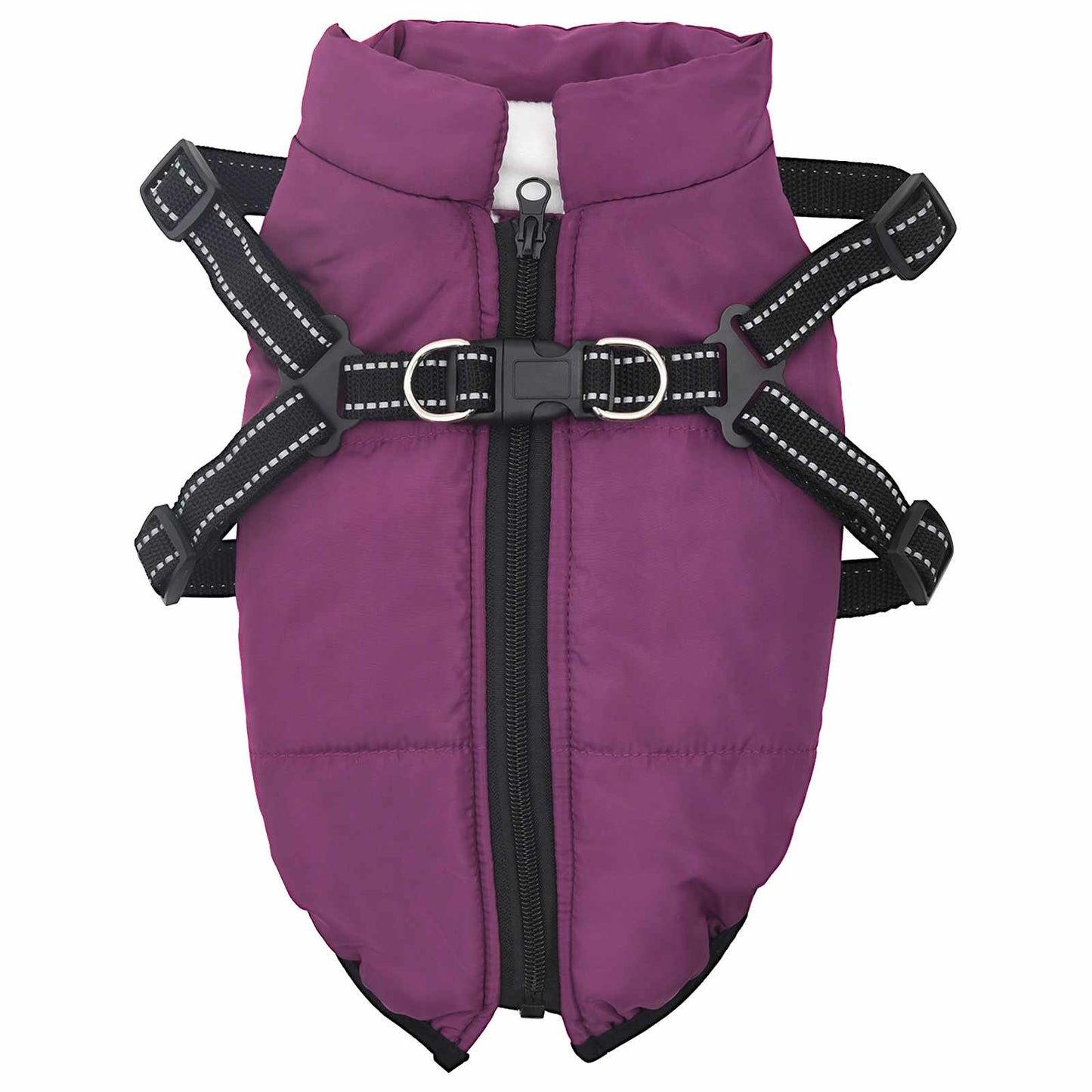 Dog Coat Purple L24 Fleece and Polyester