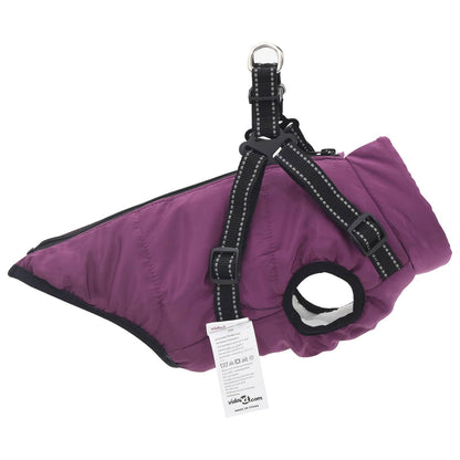 Dog Coat Purple L24 Fleece and Polyester