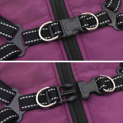 Dog Coat Purple L32 Fleece and Polyester