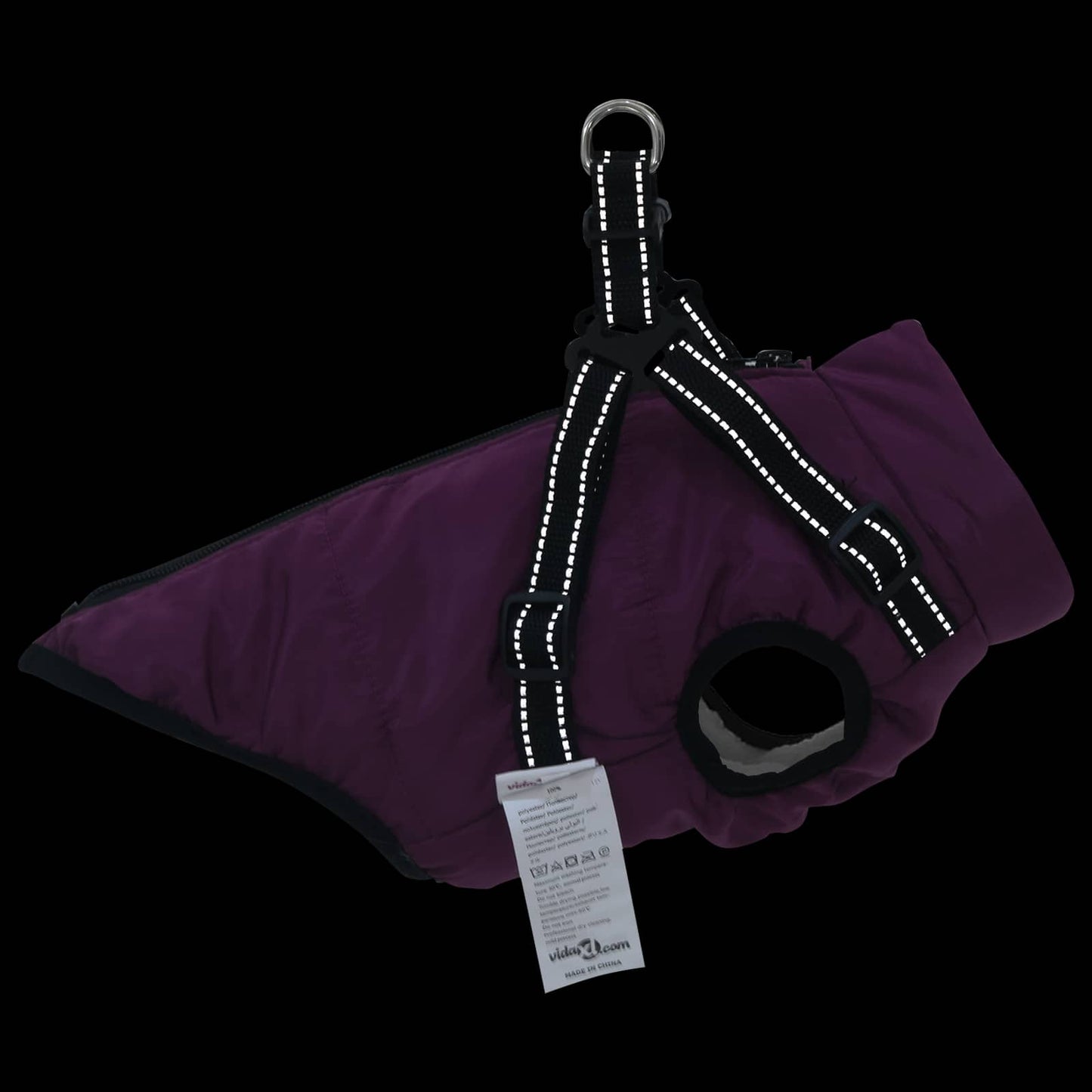 Dog Coat Purple L36 Fleece and Polyester