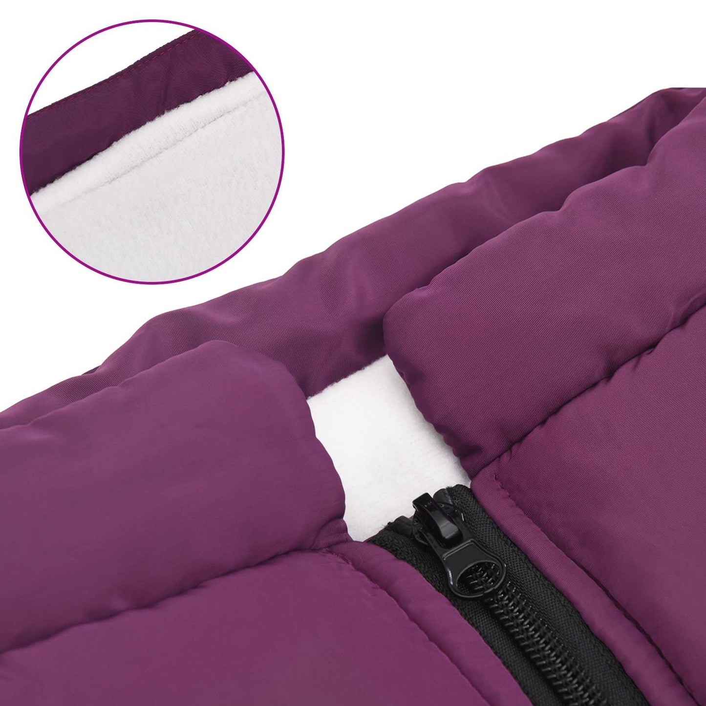 Dog Coat Purple L44 Fleece and Polyester