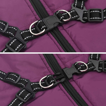 Dog Coat Purple L52 Fleece and Polyester