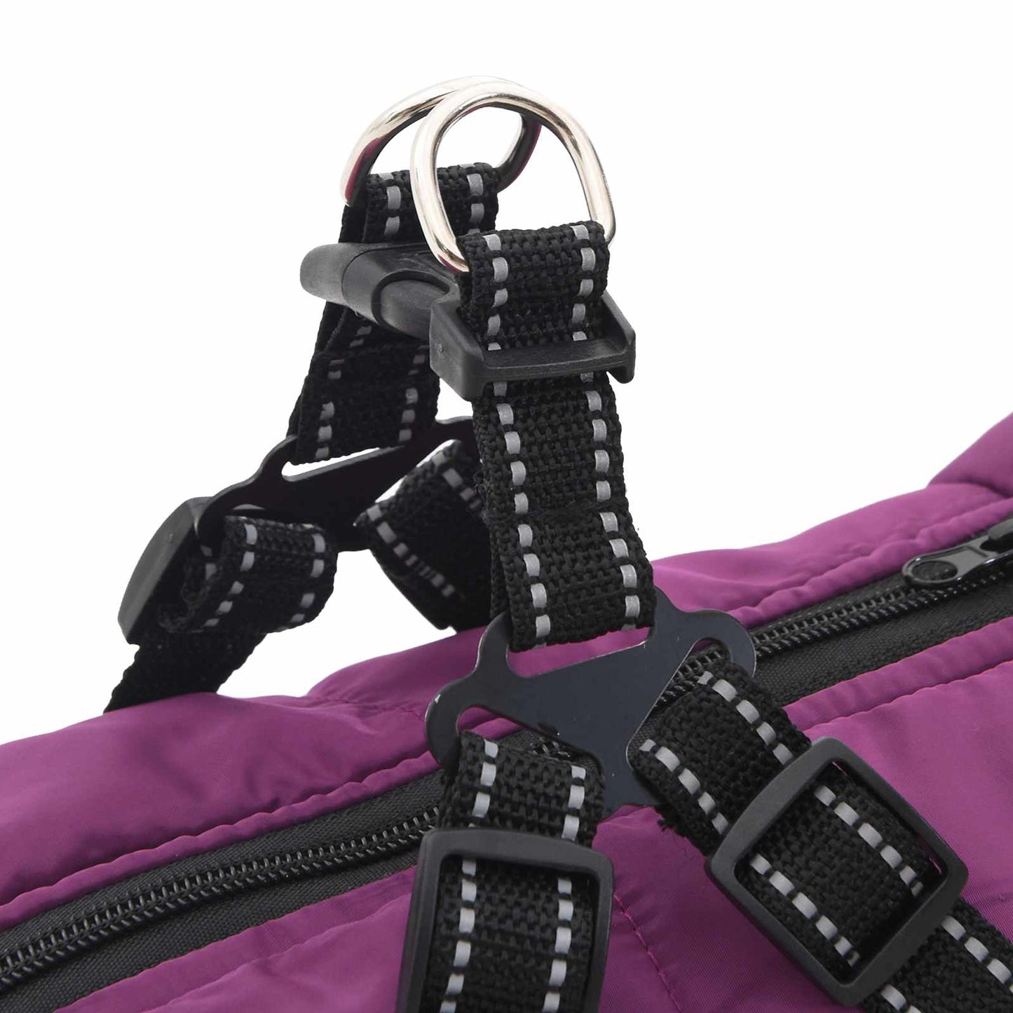 Dog Coat Purple L52 Fleece and Polyester