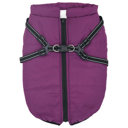 Dog Coat Purple L52 Fleece and Polyester