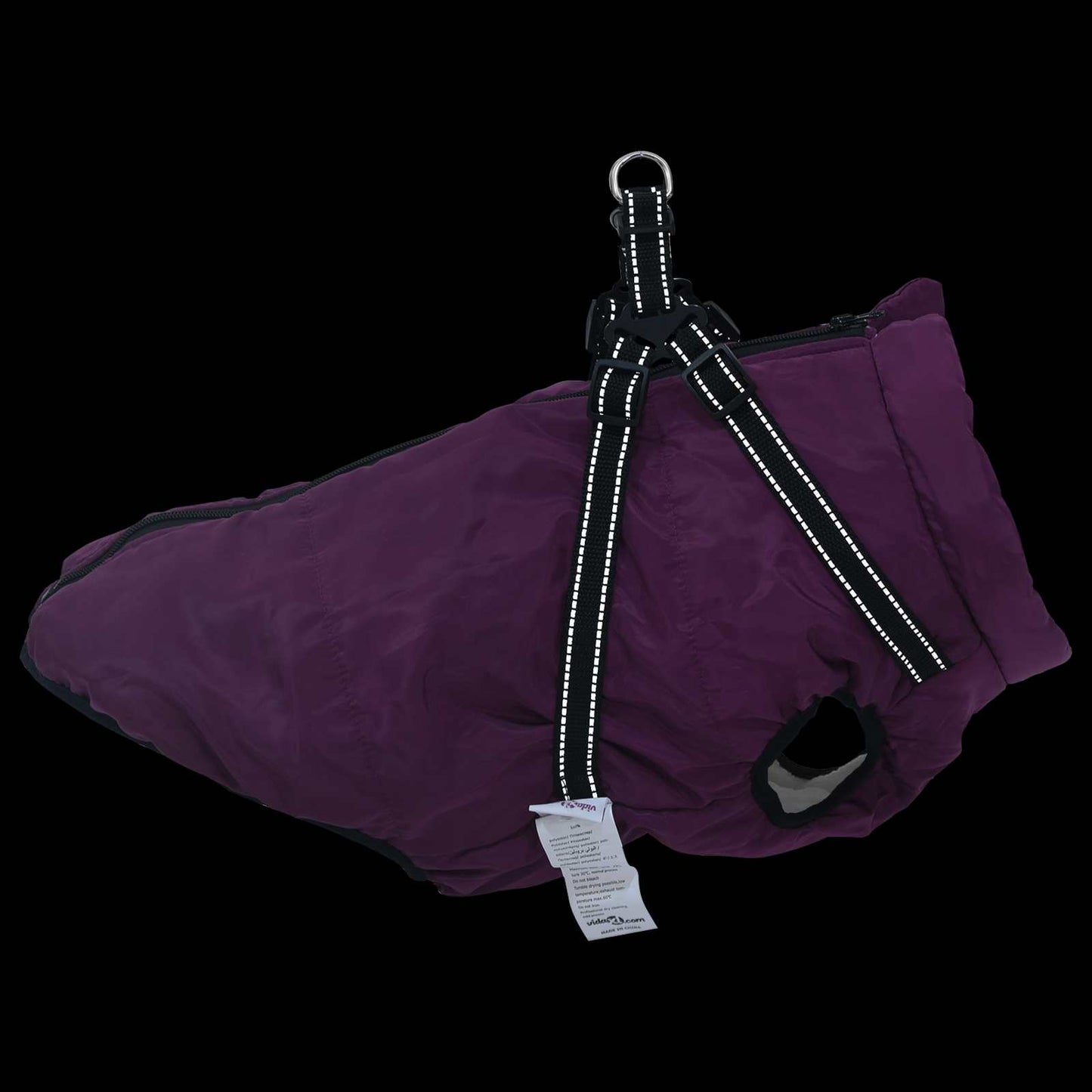 Dog Coat Purple L52 Fleece and Polyester