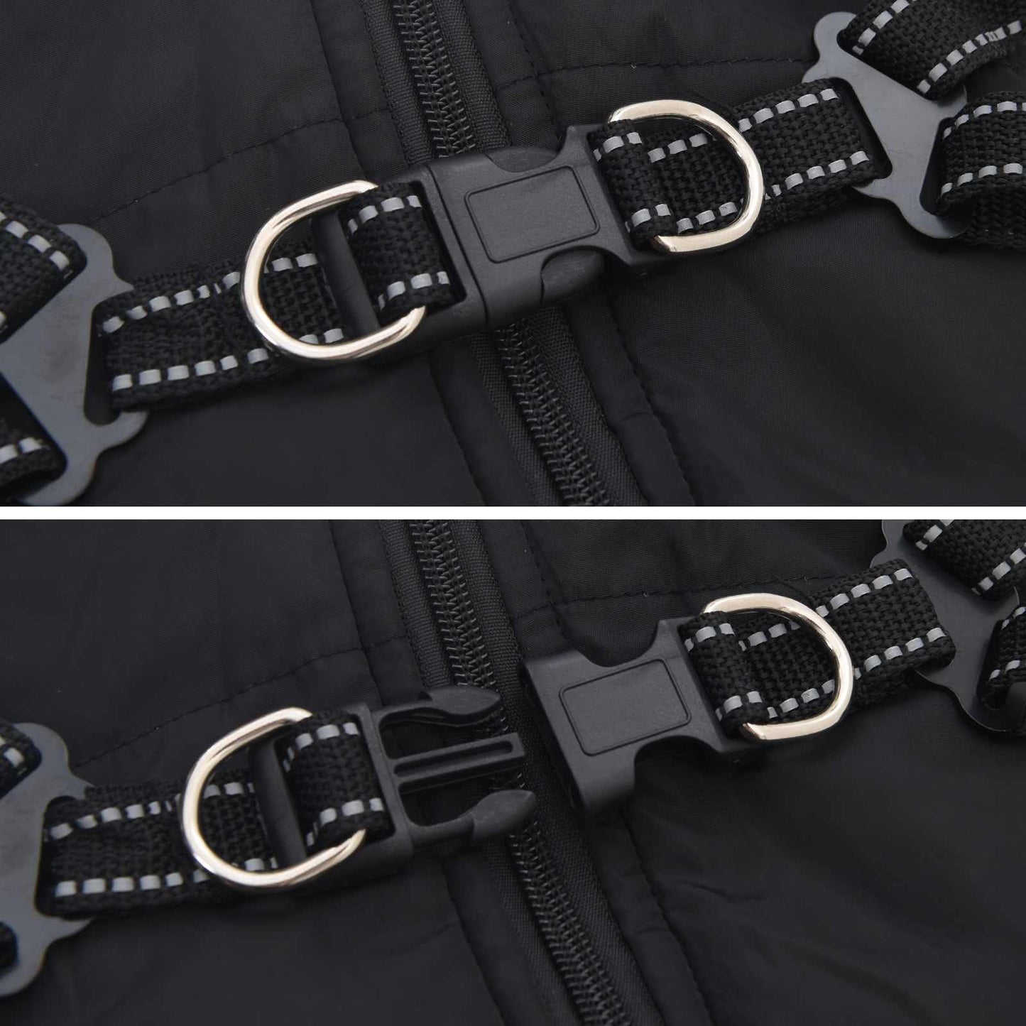 Dog Coat Black L24 Fleece and Polyester